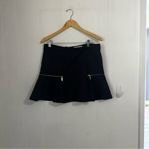 MICHAEL Michael Kors Black Ruffled Skater Mini Skirt